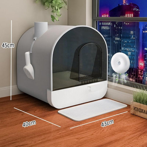 Ultimate Odor-Free Enclosed Cat Litter Box With Smart Features