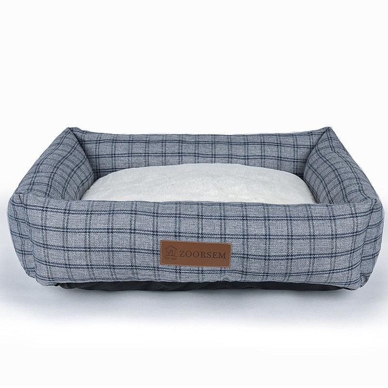 Winter Warm Linen Square Creative Pet Bed