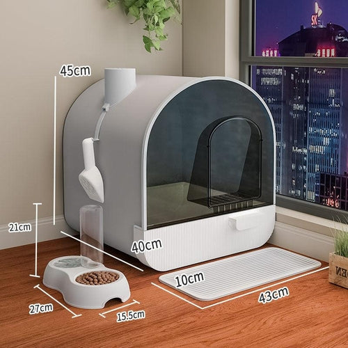 Ultimate Odor-Free Enclosed Cat Litter Box With Smart Features