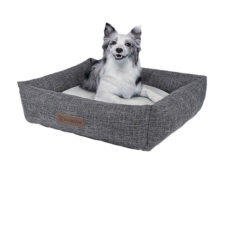 Winter Warm Linen Square Creative Pet Bed