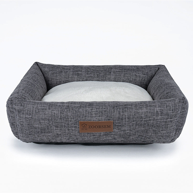 Winter Warm Linen Square Creative Pet Bed