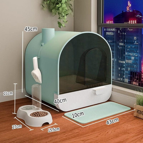 Ultimate Odor-Free Enclosed Cat Litter Box With Smart Features